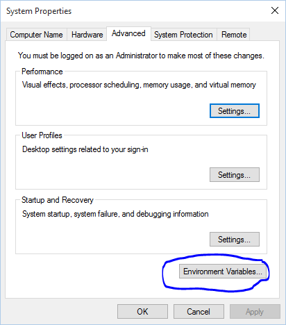 environment variables