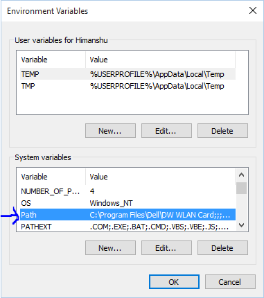 environment variables